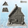 Medieval house with tiled roof, floor window and accessories (3)
