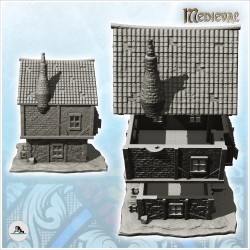 Large medieval house with tiled roof, overhanging floor and window (5)