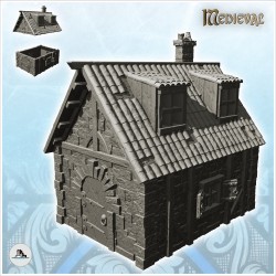 Medieval stone house with...