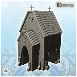 Mausolée chrétien avec croix et toit en tuiles (1)