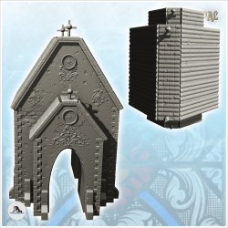 Mausolée chrétien avec croix et toit en tuiles (1)