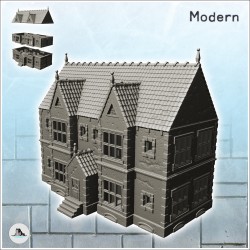 Grande maison moderne avec entrée surélevée et grandes baies vitrées (5)