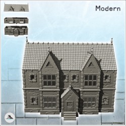 Grande maison moderne avec entrée surélevée et grandes baies vitrées (5)