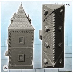 Large modern house with high spiked roof and canopy entrance (9)