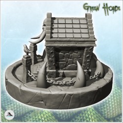 Stone chaos mausoleum with skull on base (10)