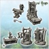 Set of chaos torture accessories with metal cages and spiked coffin (15)