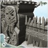 Grande muraille orc avec plate-formes de tir et créneaux en bois (2)
