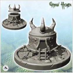 Chaos building with roof horns and ladder on base (9)
