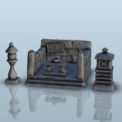 Oriental tombstone set
