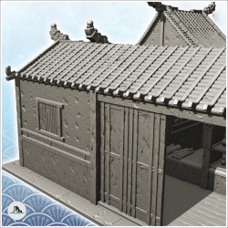Maison asiatique avec auvent et porte ronde (16)