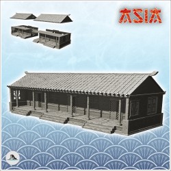 Long asian building with...
