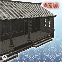 Long asian building with awning and platform stairs (19)