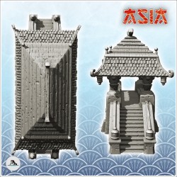 Asian bridge with double stairs and roof (20)