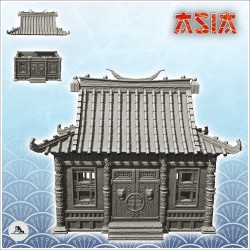 Asian temple with big roof and access stairs (22)