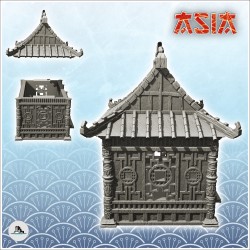Temple asiatique avec grand toit et escalier d'accès (22)