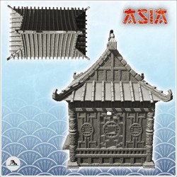 Asian temple with big roof and access stairs (22)