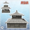 Bâtiment asiatique à double toits et porte monumentale en bois (24)