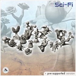 Set de plantes extraterrestres pour planète futuriste (9)
