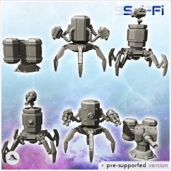Set of three futuristic turrets with energy cannons (1)