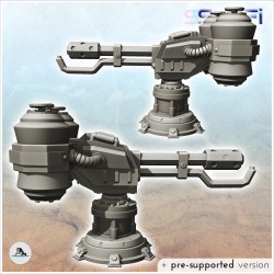 Futuristic turret with cannon and double reloading pods (2)