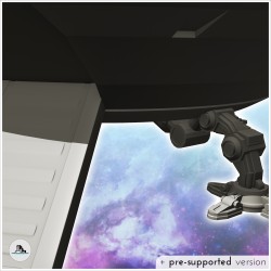 Soucoupe volante extraterrestre sur pieds avec rampe d'accès ouverte (4)