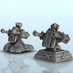 Double cannons turret (+ destroyed version) |  | Hartolia miniatures