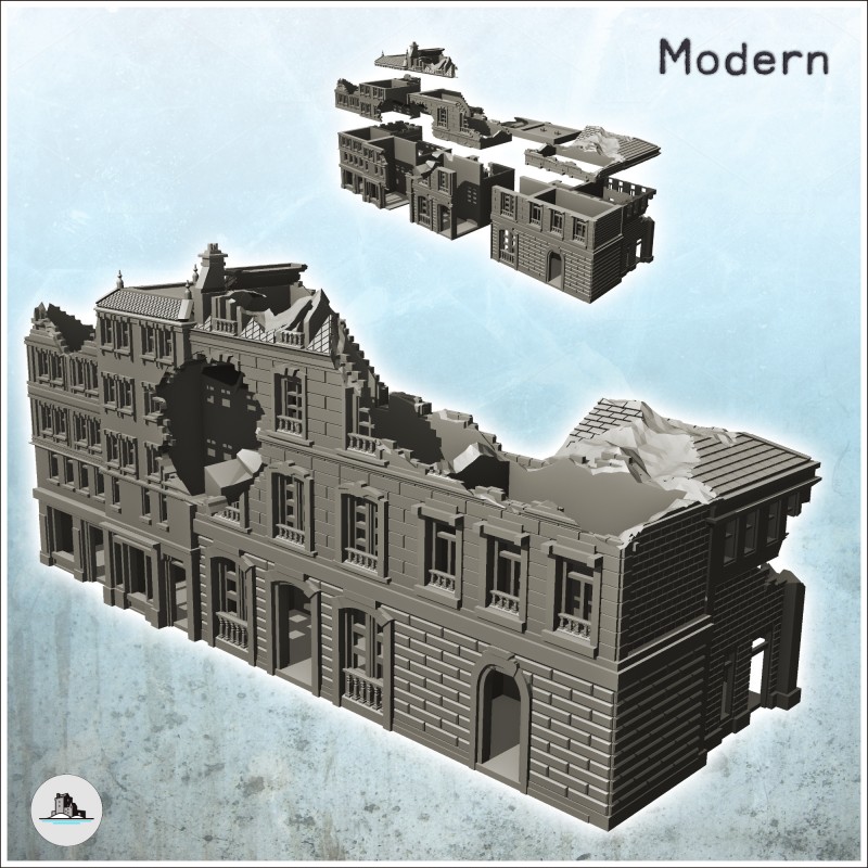 Group of European multi-storey buildings (ruined version) (21)