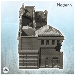 Ensemble de bâtiments européens à étages (version en ruine) (21)