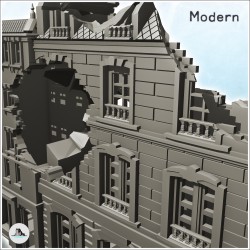 Ensemble de bâtiments européens à étages (version en ruine) (21)