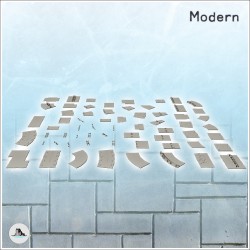 Grand set modulaire de routes modernes avec barrières métalliques (3)