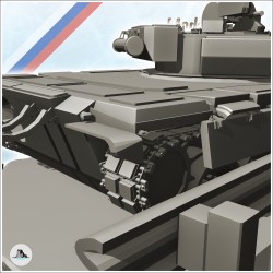 Carcasse de char T-90 russe endommagé sur route moderne (4)