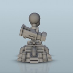 Double missile-launcher turret (+ destroyed version)