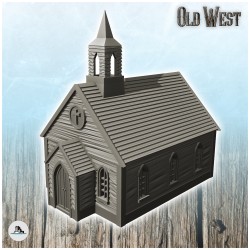 Western wooden church with...