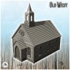 Église en bois western avec clocher (8)