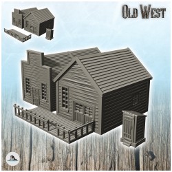 Set of western houses with...