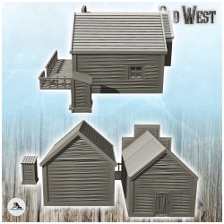 Set of western houses with toilet cabins (13)