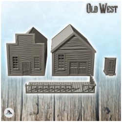 Set of western houses with toilet cabins (13)
