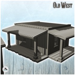 Set of three wooden western buildings (25)