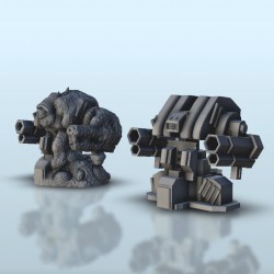 Quadri-canons turret (+ destroyed version) |  | Hartolia miniatures