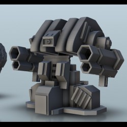 Quadri-canons turret (+ destroyed version)