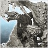 Dragon on rocky promontory with damaged wings and protecting nest with eggs (22)