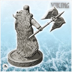 Viking warrior with beard, chains, and double-edged heavy axe (25)