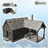 Medieval blacksmith house with forge, chimney and awning (10)