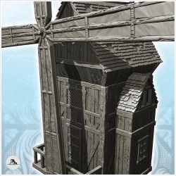 Medieval mill with quadruple blades and base annex (12)