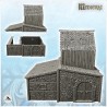 Medieval stone building with tile roof and large roof annex (14)