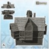 Grand manoir médiéval avec pièce suspendue, toit zigzagant et cheminée (16)