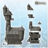 Large medieval stone manor with corner tower, large turret and high-level rooms (20)