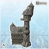 Vaste manoir médiéval en pierre avec tour d'angle, grande tourelle et pièces perchées en hauteur (20)