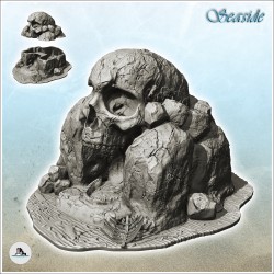 Île en pierre avec rocher en forme de tête de mort et grotte (6)