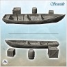 Set de barque en bois et caisses et barril (7)